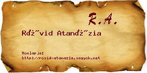 Rövid Atanázia névjegykártya